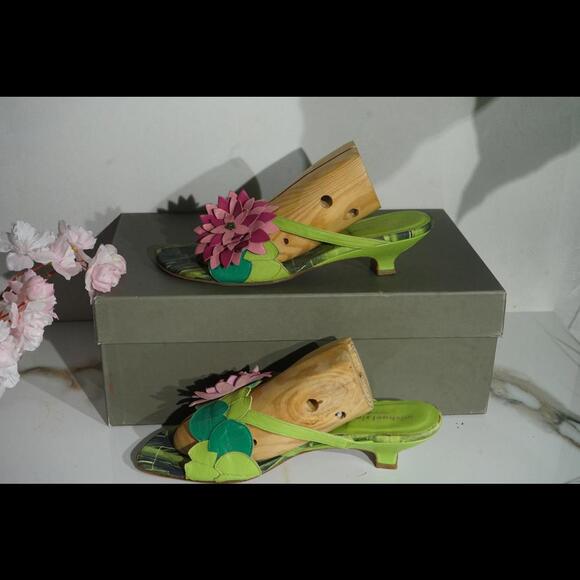 Michael Simon Floral pumps shoes Kitten heel - Picture 5 of 5